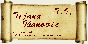 Tijana Ikanović vizit kartica